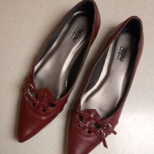 Mossimo Burgundy Double Buckle Ballet Flats - Sz. 6.5